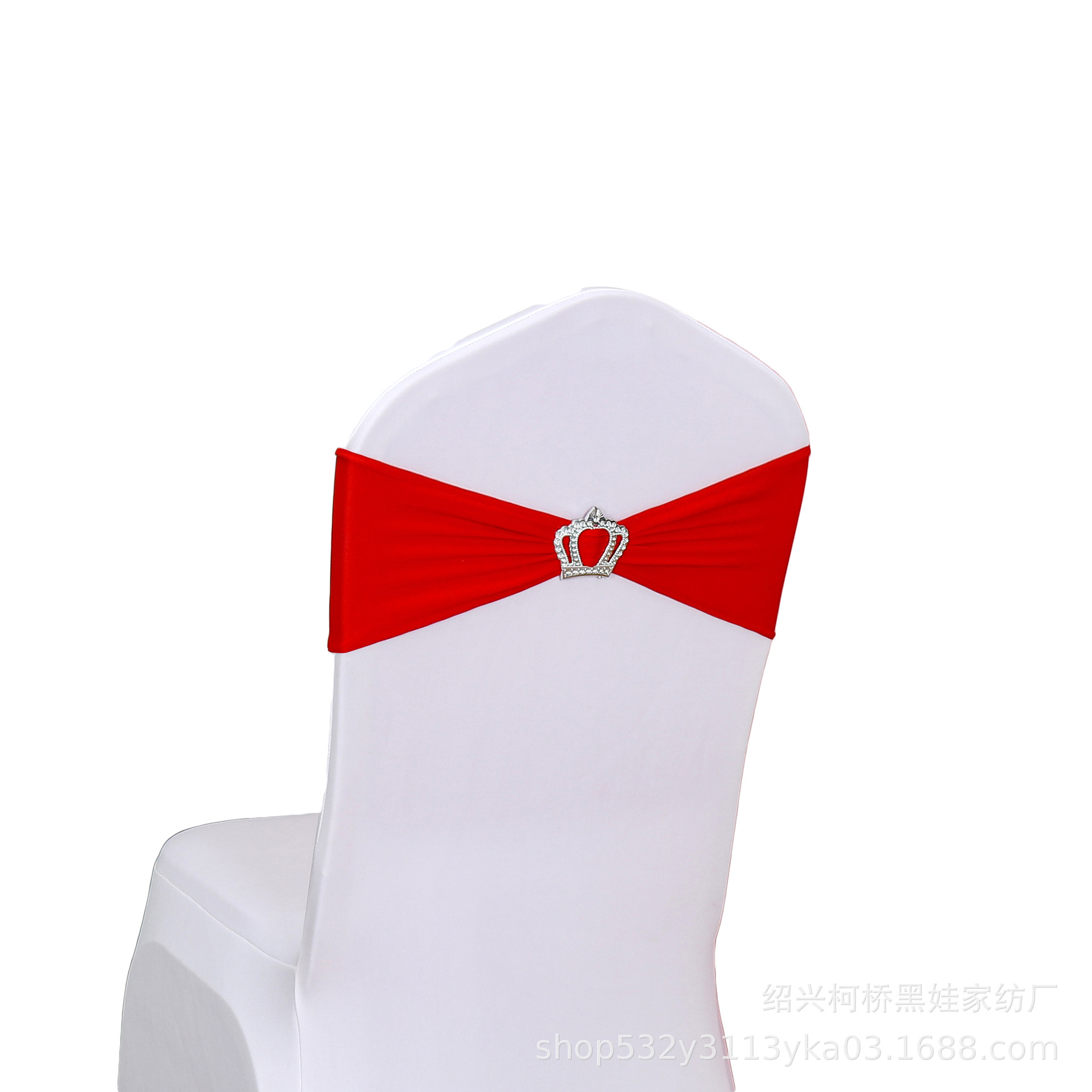 Chair Back Flower Bow Crown Diamond Buckle Elastic Banquet Chair Set Decoration Free Wedding Strap Ribbon Wedding Ribbon