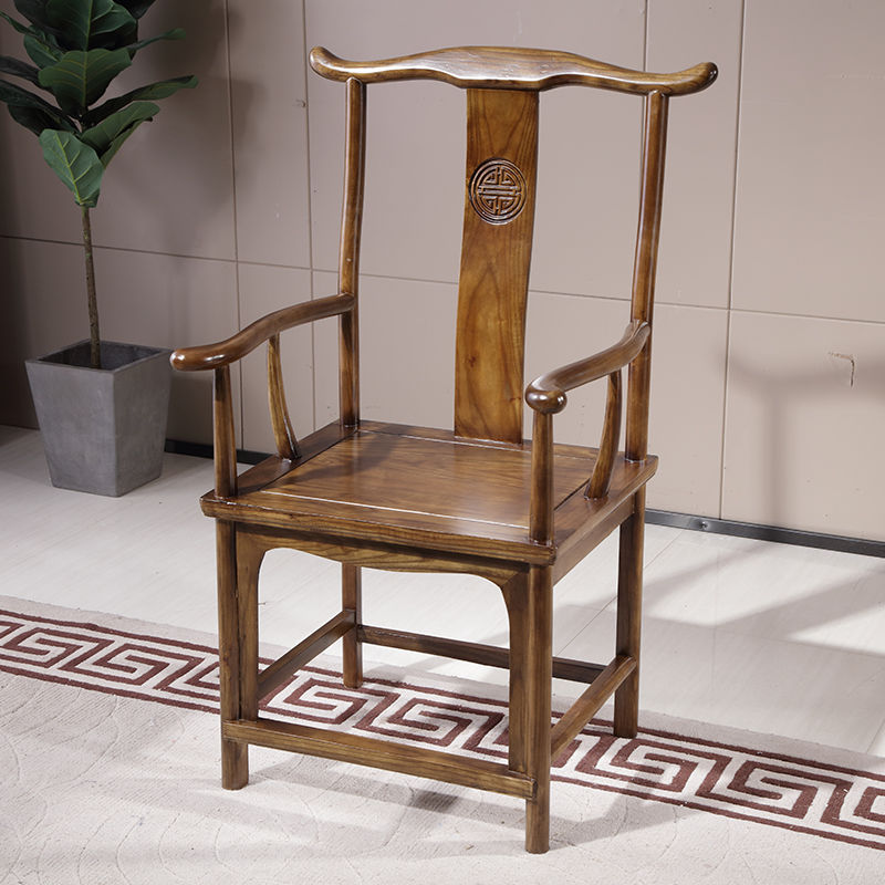 18 Solid Wood Circle Chair Master Chair Tea Chair Master Chair Chinese Style Chair Three-Piece Set Official Hat Chair Zen Chair Home Chair