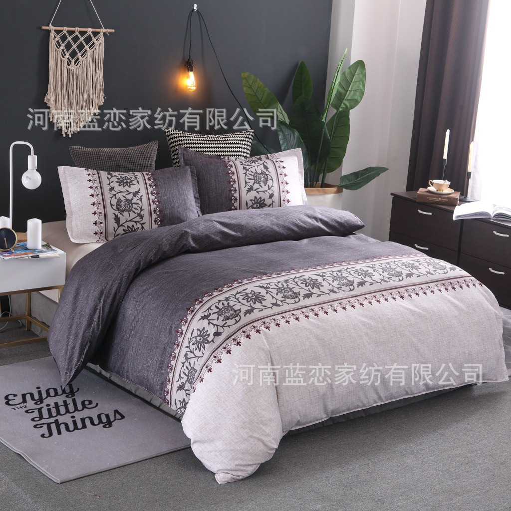 3D Printed down Quilt Cover Bedding Custom Three-Piece Set Four-Piece Set Export Manufacturer Brushed Two-Piece Set Custom-Made