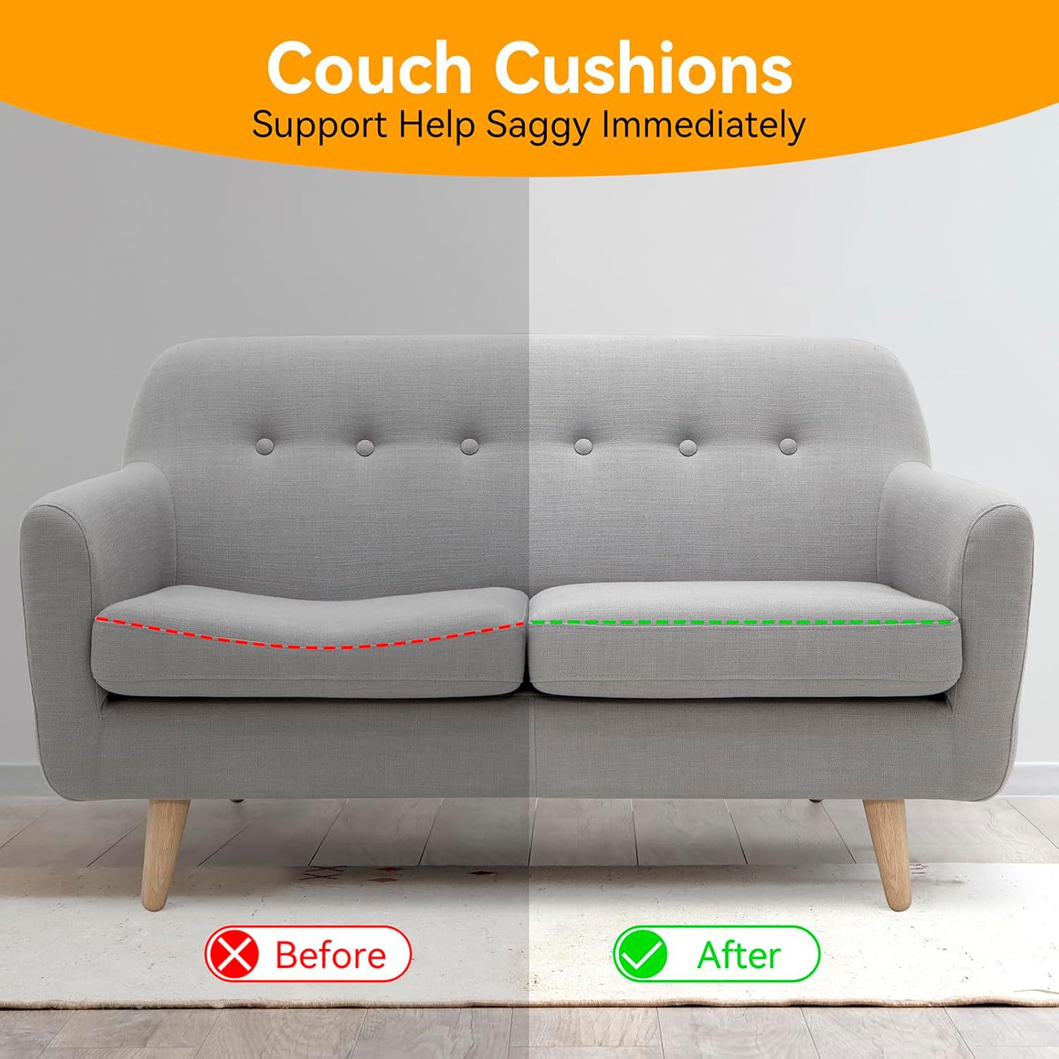 Sofa Cushion Support Sofa Cushion Sag Repair Sofa Furniture Seat Cushion Sag Repair Curved High Density