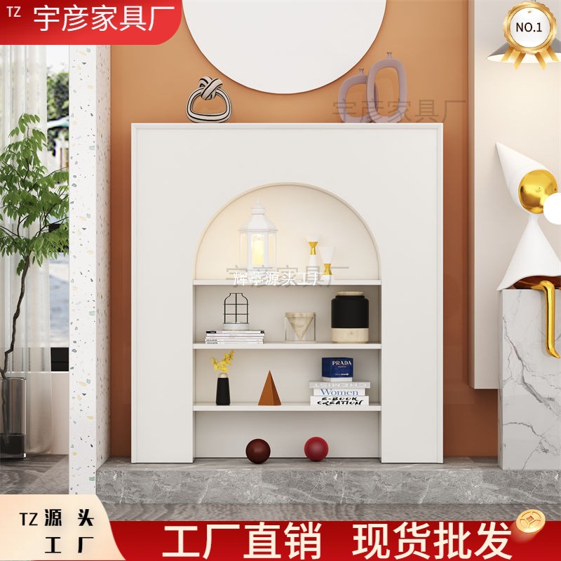 Французский стиль, камин в гостиной, декоративный шкаф, скандинавский белый, входной шкаф, американская система хранения