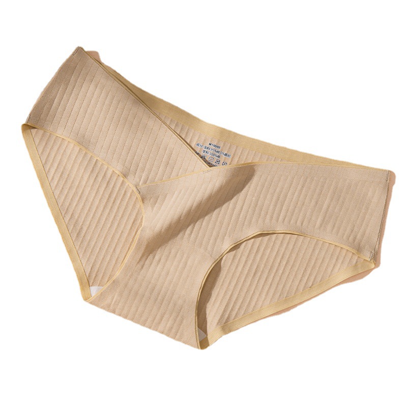 Maternity Underwear Low-Waisted Seamless One-Piece Threaded Women's Early, Middle and Late Pregnancy Postpartum Comfortable and Breathable Underwear for Women