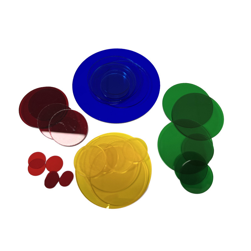 Factory Hot Selling High Transparent Acrylic Small Disc Colorful Hole Acrylic Disc Christmas Decoration Round Pendant