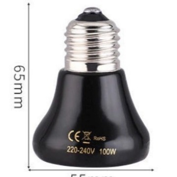 Factory direct reptile pet far infrared ceramic mini heat preservation lamp 25W50w75w100w110V