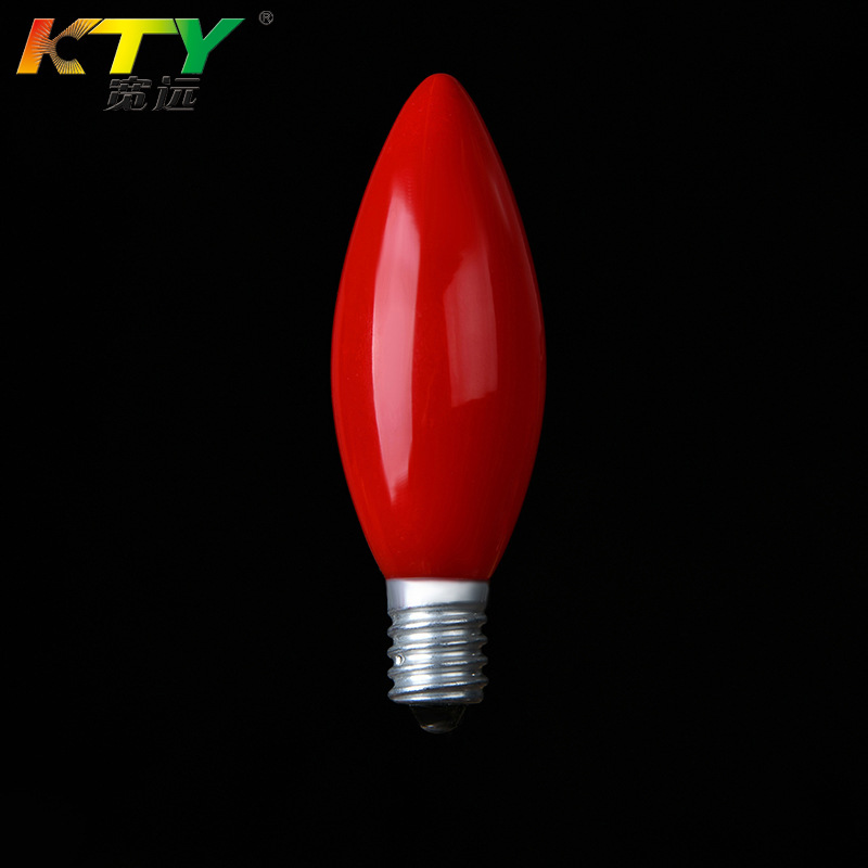 C30E14 red small bulb Buddha niche official master lucky god electric candle long Lamp Buddha worship God bubble candlestick