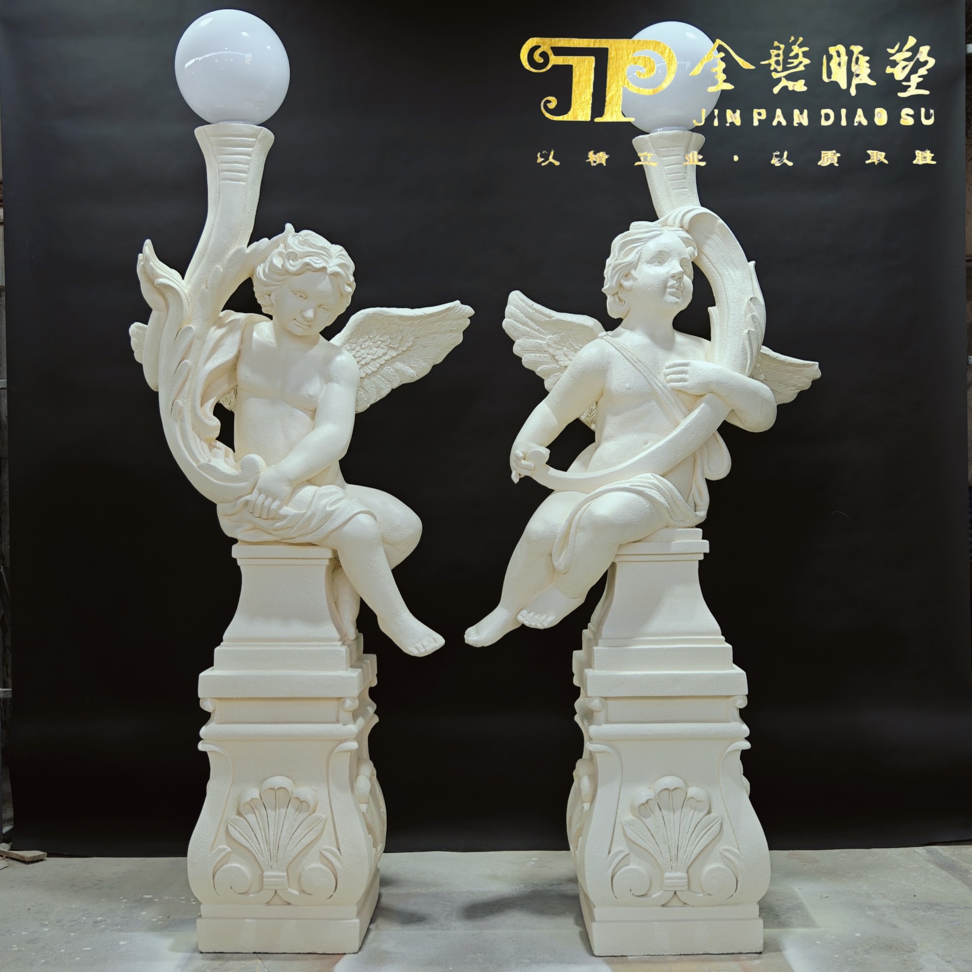 European-Style Western Character Music Little Angel Doll Sculpture Floor-Standing Character Ornament Decoration Lobby Landscaping Home