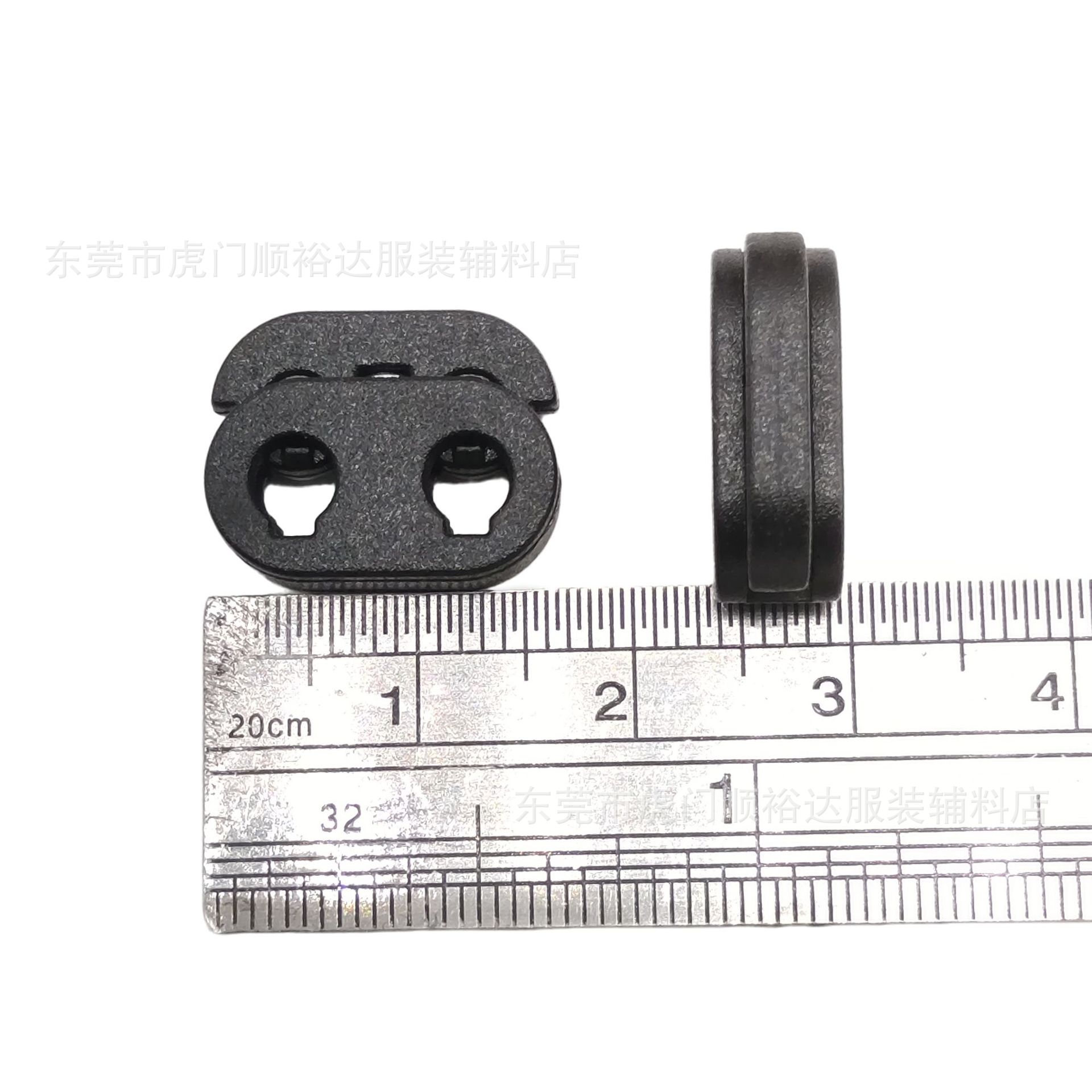 Double-Hole Pig Nose Buckle Elastic Rope Adjustment Button Outdoor Clothing Luggage Drawstring Landmine Buckle Flat Spring Rope Buckle