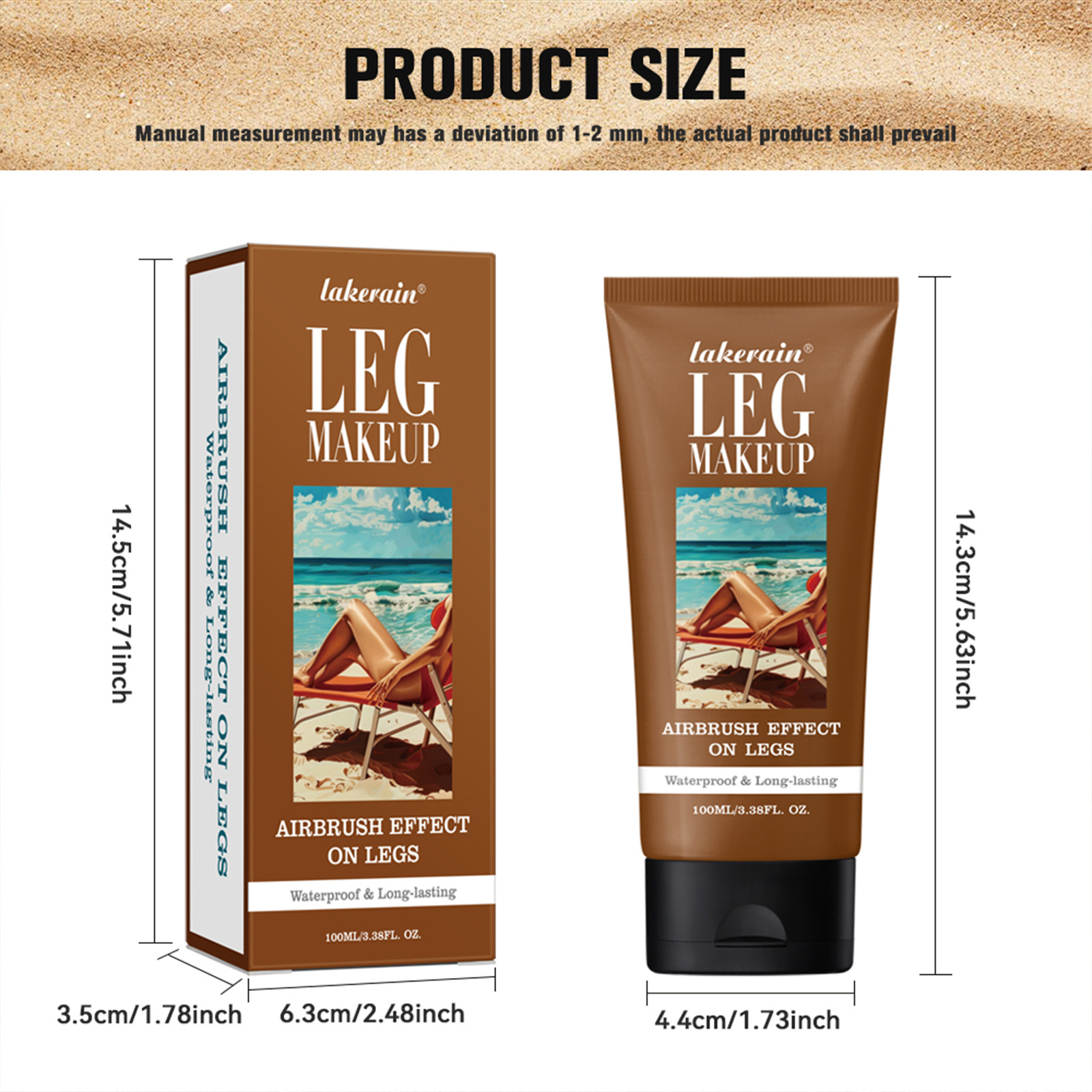Lakerain Leg Beauty Leg Makeup Concealer Waterproof Even Skin Tone Tanning Leg Cream