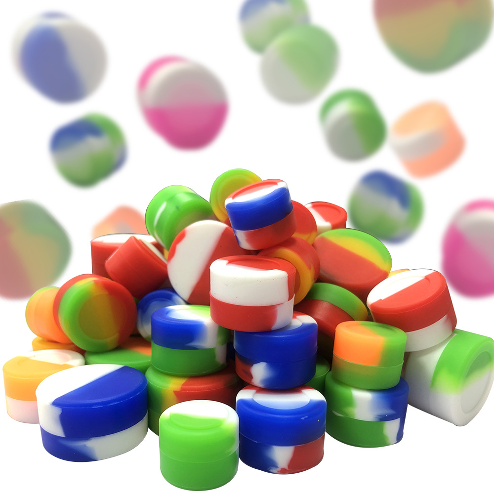 Cross into the food grade silicone smoke paste box 2ml/3ml/5ml silicone medicine box round silicone box sub-packing box