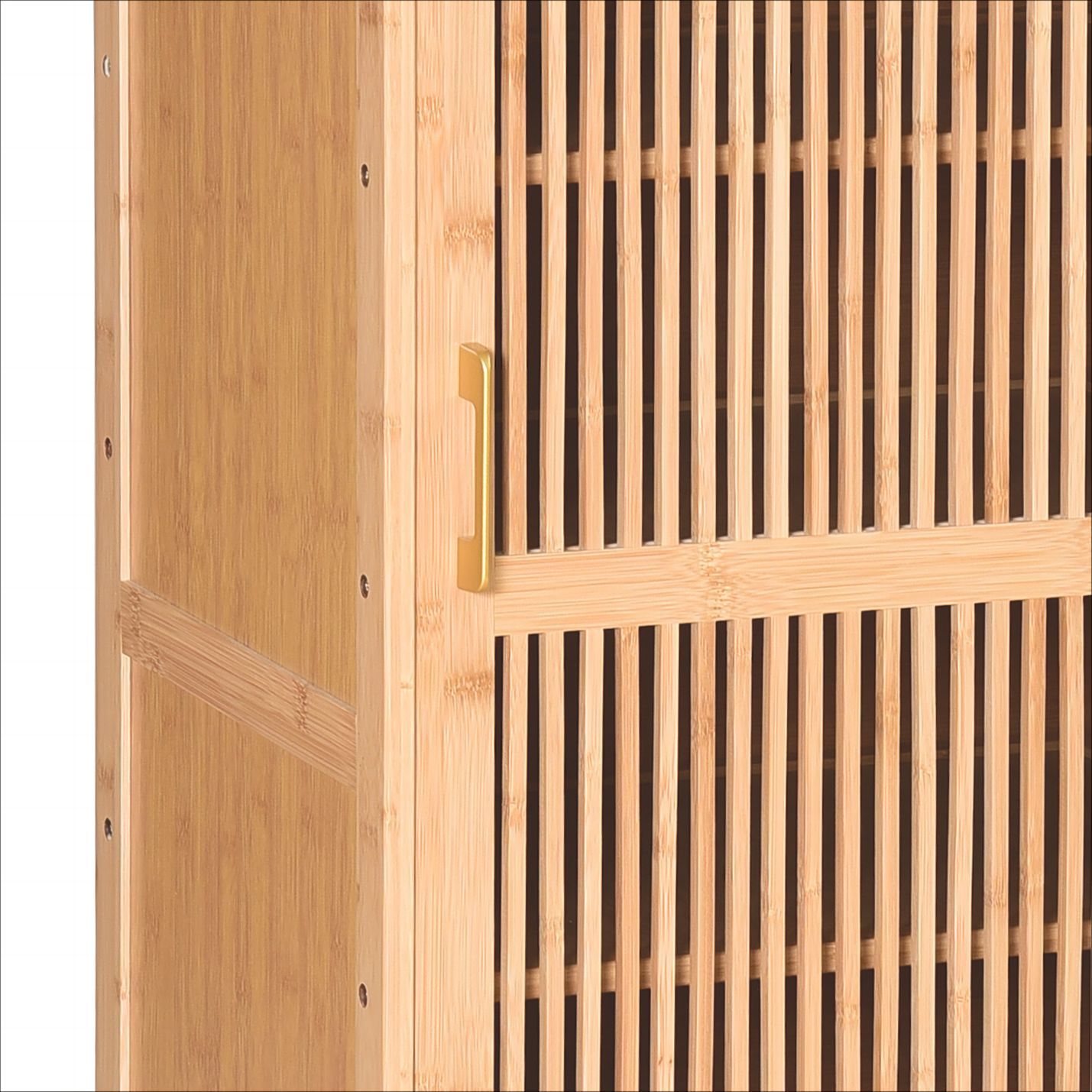 Bamboo 6-Layer Single Door Shoe Cabinet Large Space Multi-Layer Cabinet Housing Entrance Multi-Purpose Storage Cabinet Source Factory Bicheng