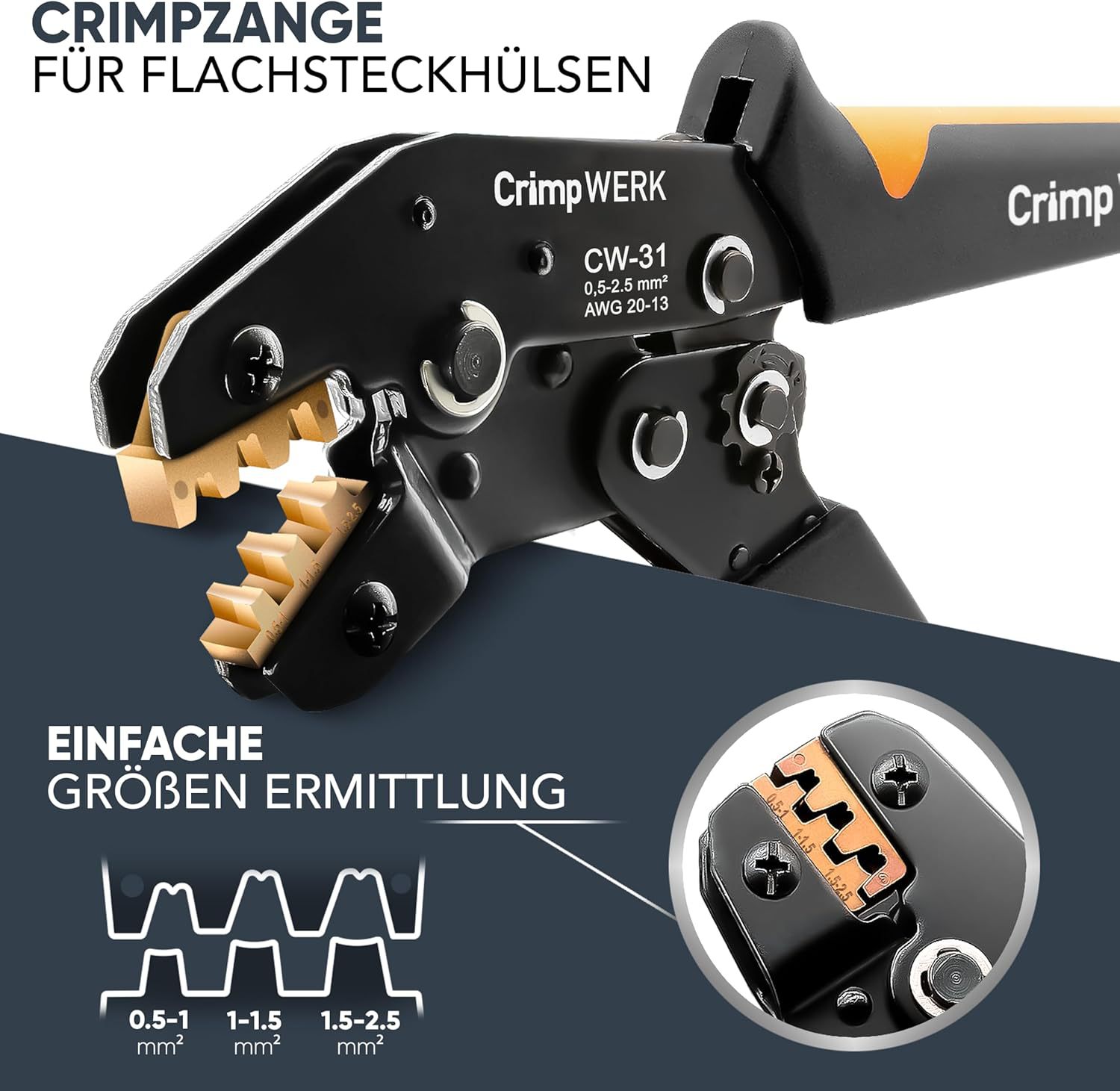 Crimpwerk Crimpzange Flachsteckhülsen - Crimpzangen-Set Ink