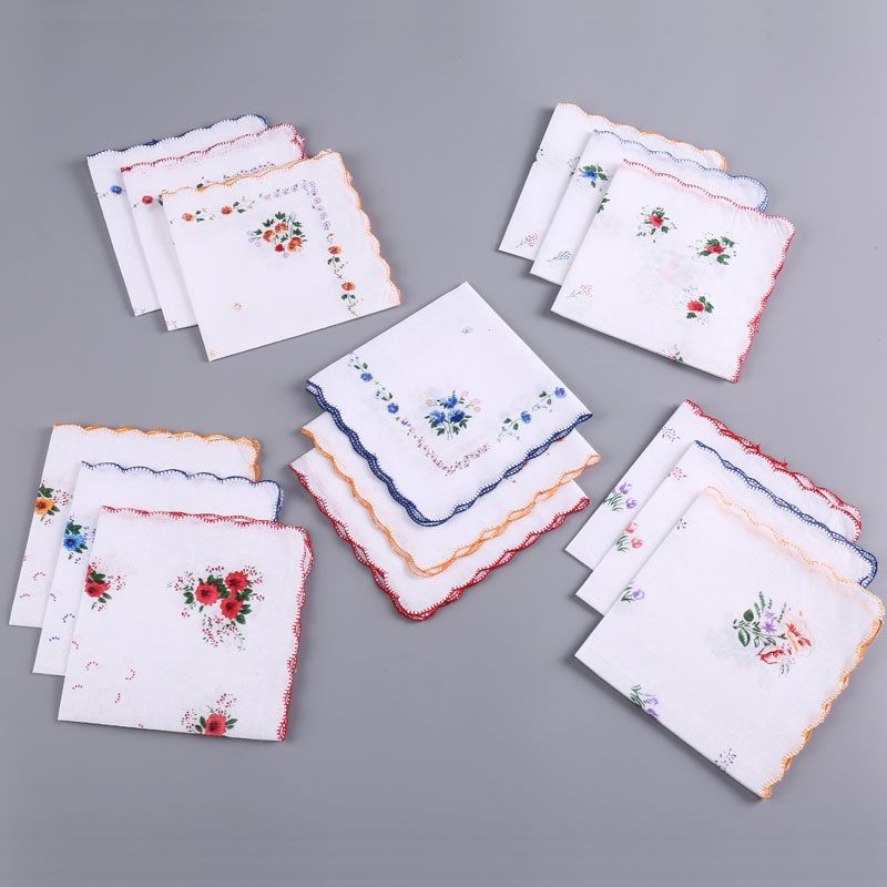 Handkerchief Cotton Thin Sweat Towel Sweat Absorbing Cotton Carry-on Thin Middle-aged and Elderly Nostalgic 80 s Vintage Handkerchief