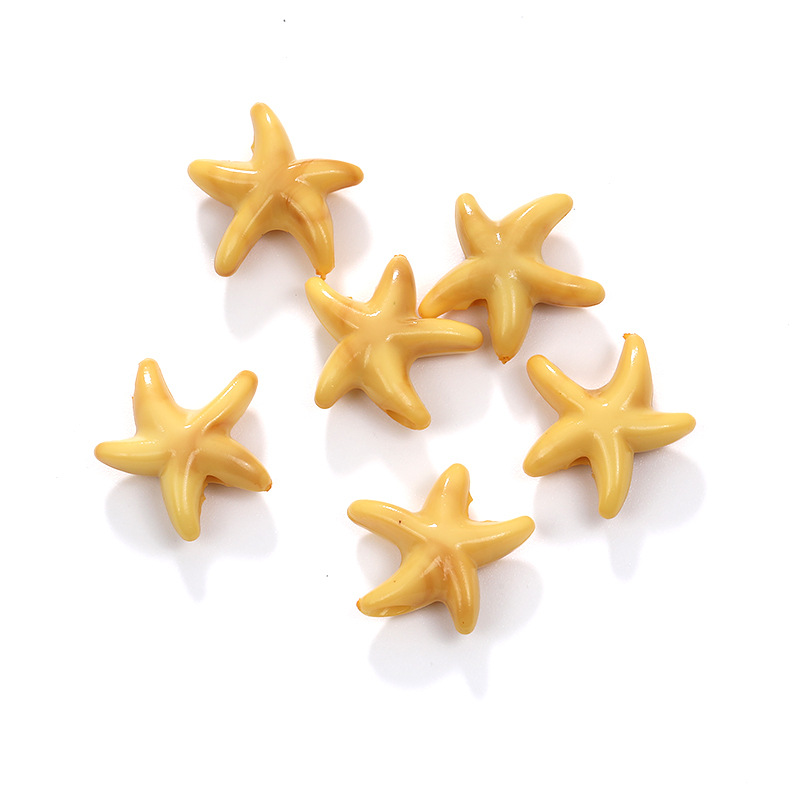 Wholesale 8 Colors 14.5X13.5Mm Candy Color Acrylic Starfish Beads Necklace Bracelet DIY Material Package