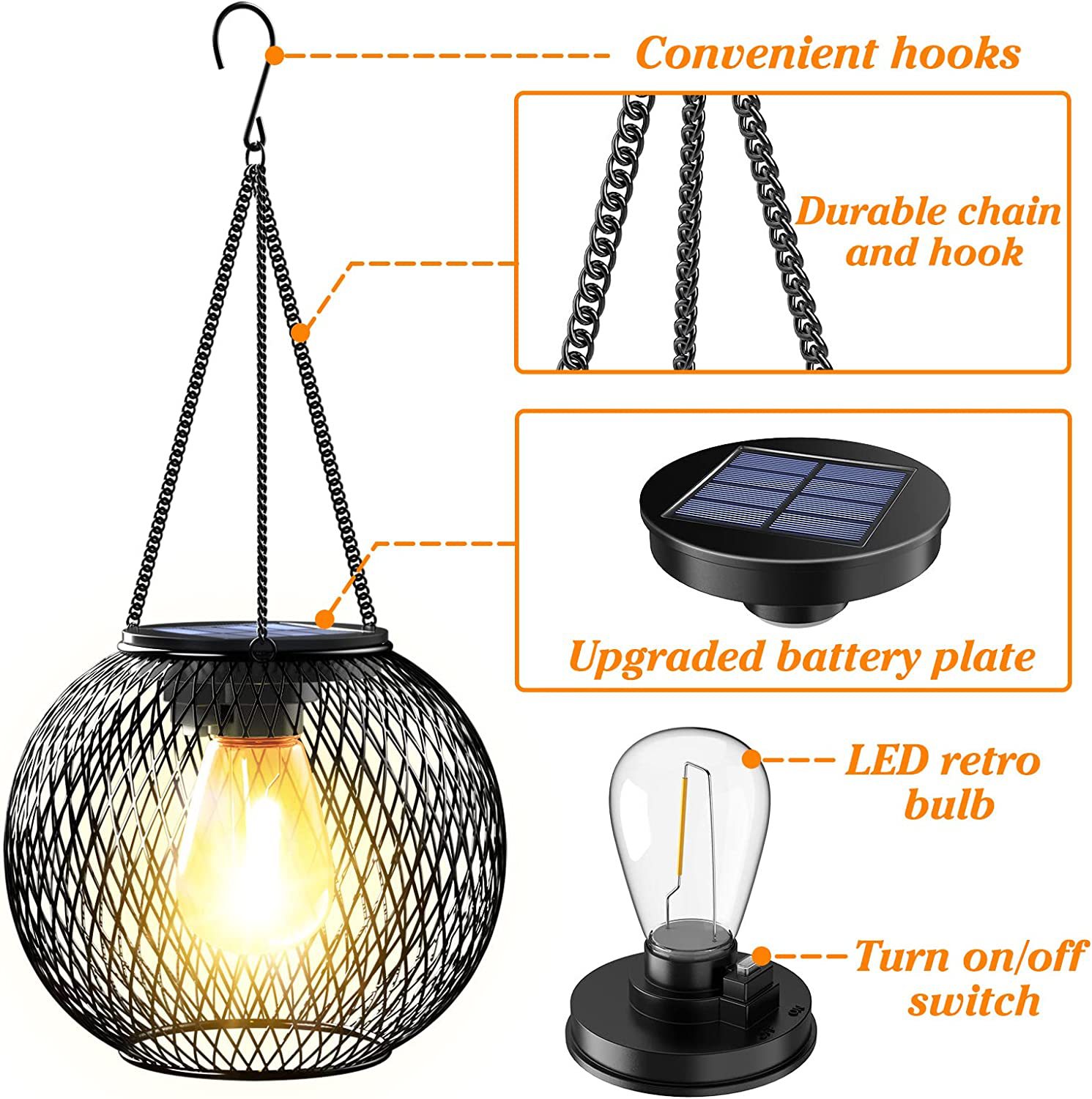 Garden Lights, Solar Lights, Garden Lights, Lanterns, Hanging Lighting, Cross-Border Supports Wholesale