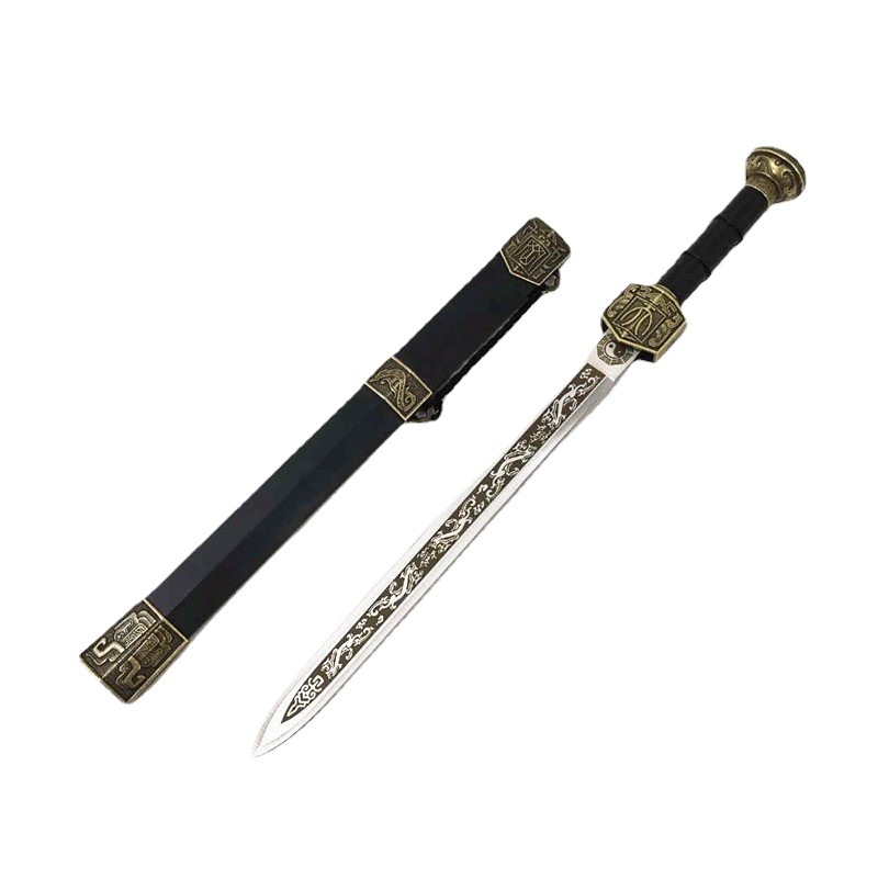 Ancient Chinese Han Sword Qin Shihuang Famous Sword Yue Wang Ruyi Weapon Model Alloy Weapon Sword Dynasty Unedged