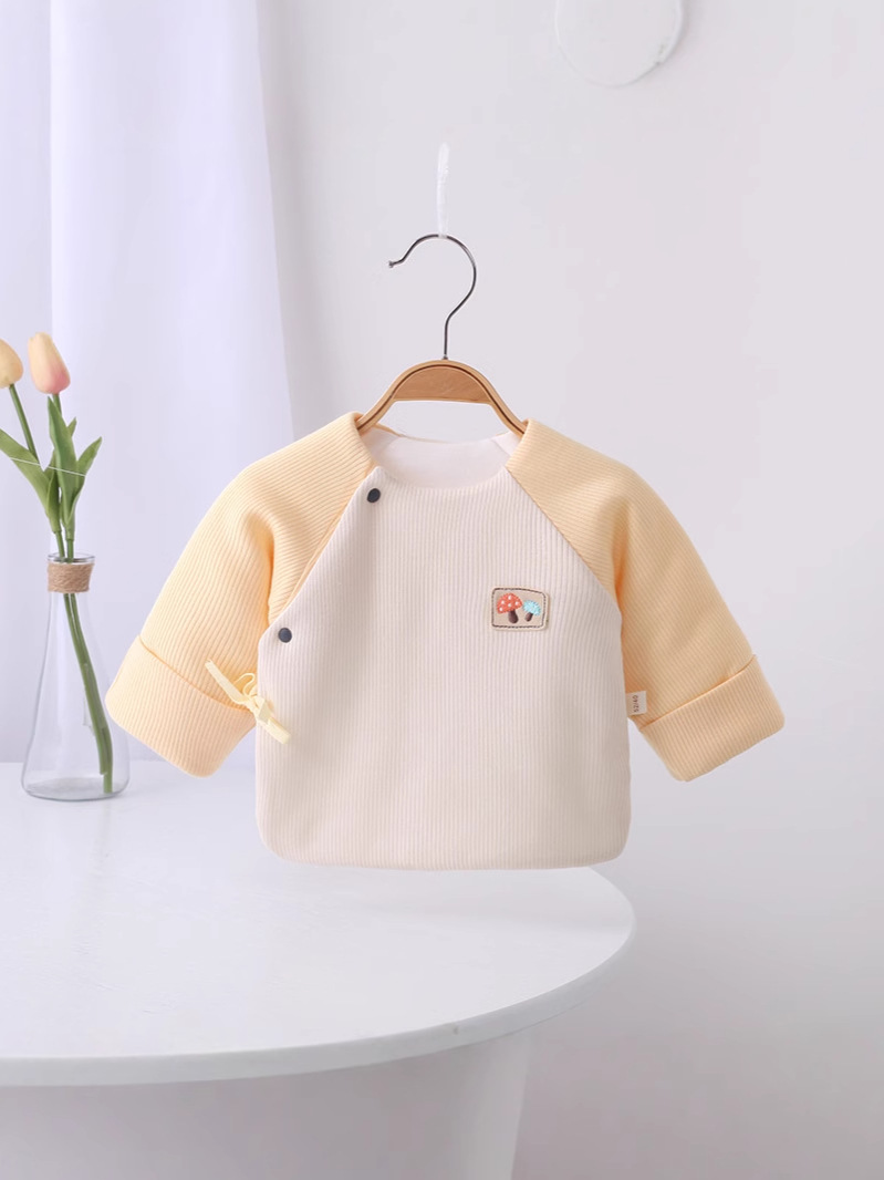 Autumn and Winter New Baby Warm Half-back Clothing for Newborn Boneless Monk Clothing for Newborn Baby Partial-breasted Single Top in stock
