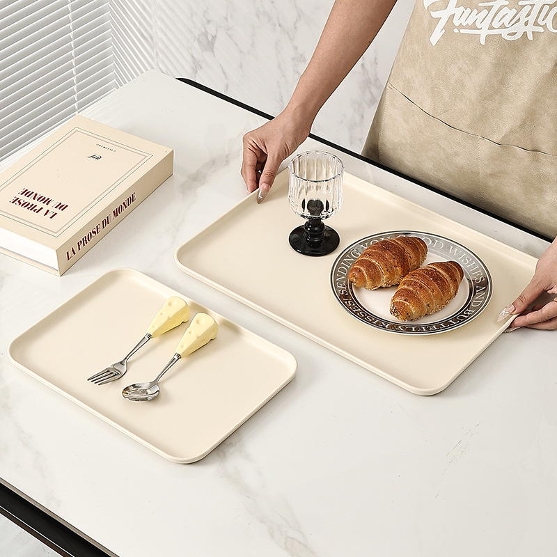 Ins Style Tea Tray Rectangular Commercial Coffee Dessert Bread Fruit Tray Water Cup Tea Cup Storage Tray Wholesale