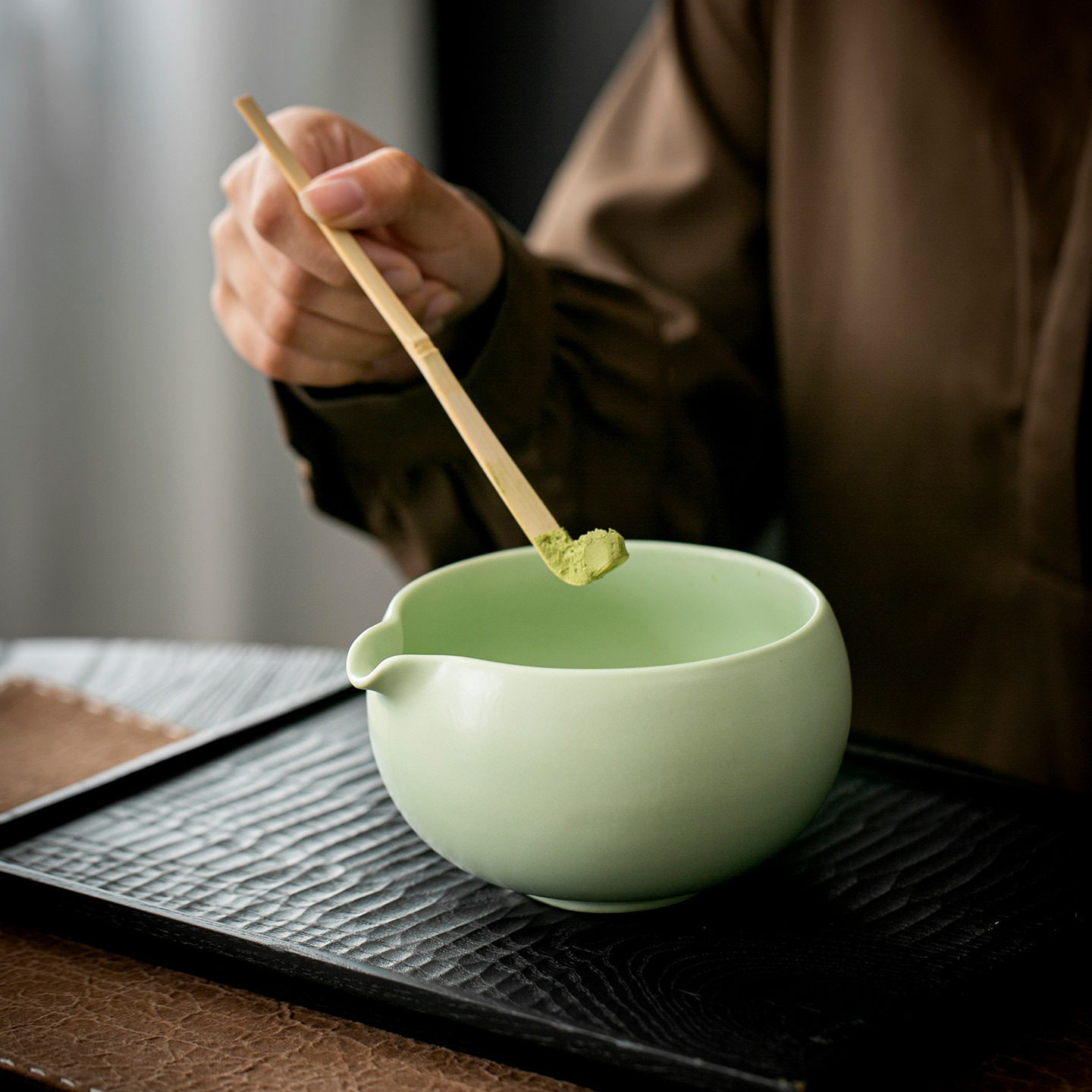 Cross-Border Amazon Japanese Matcha Bowl Ceramic Tea Whisk Bamboo Matcha Brush Bai Benli Song Dynasty Tea Ceremony Set