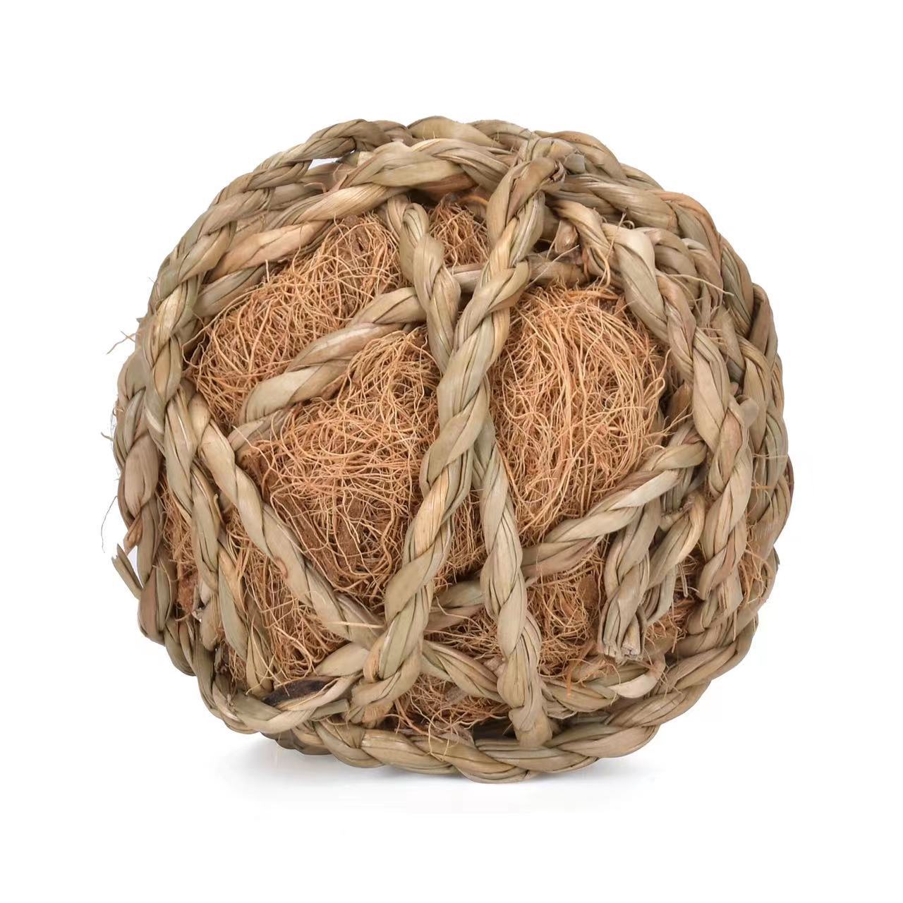 Timothy Hand-Woven Grass Ball, Exotic Pet Rabbit Bird Toy, Guinea Pig, Chinchilla, Hamster, Natural Molar Chewing Ball