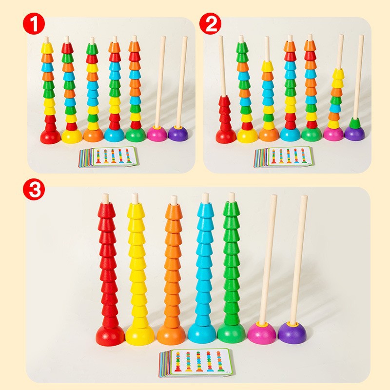 Cross-border geometric matching set column hand-eye coordination color classification cognitive beads beads operation children's educational toys