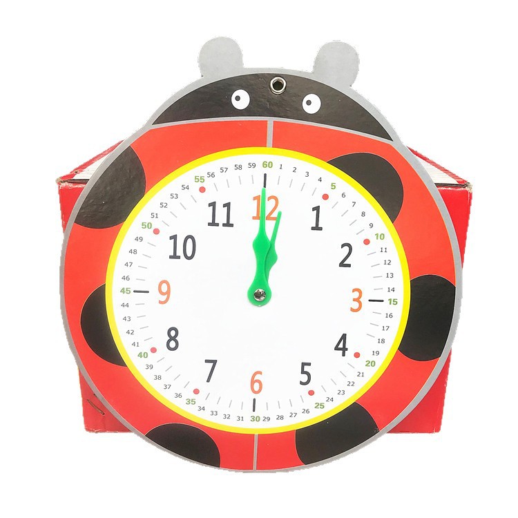 Children's Educational Teaching Aids for Primary School Students Animal Four-Color 2-Pin Clock Face Learning Device Time Management Cognitive Model