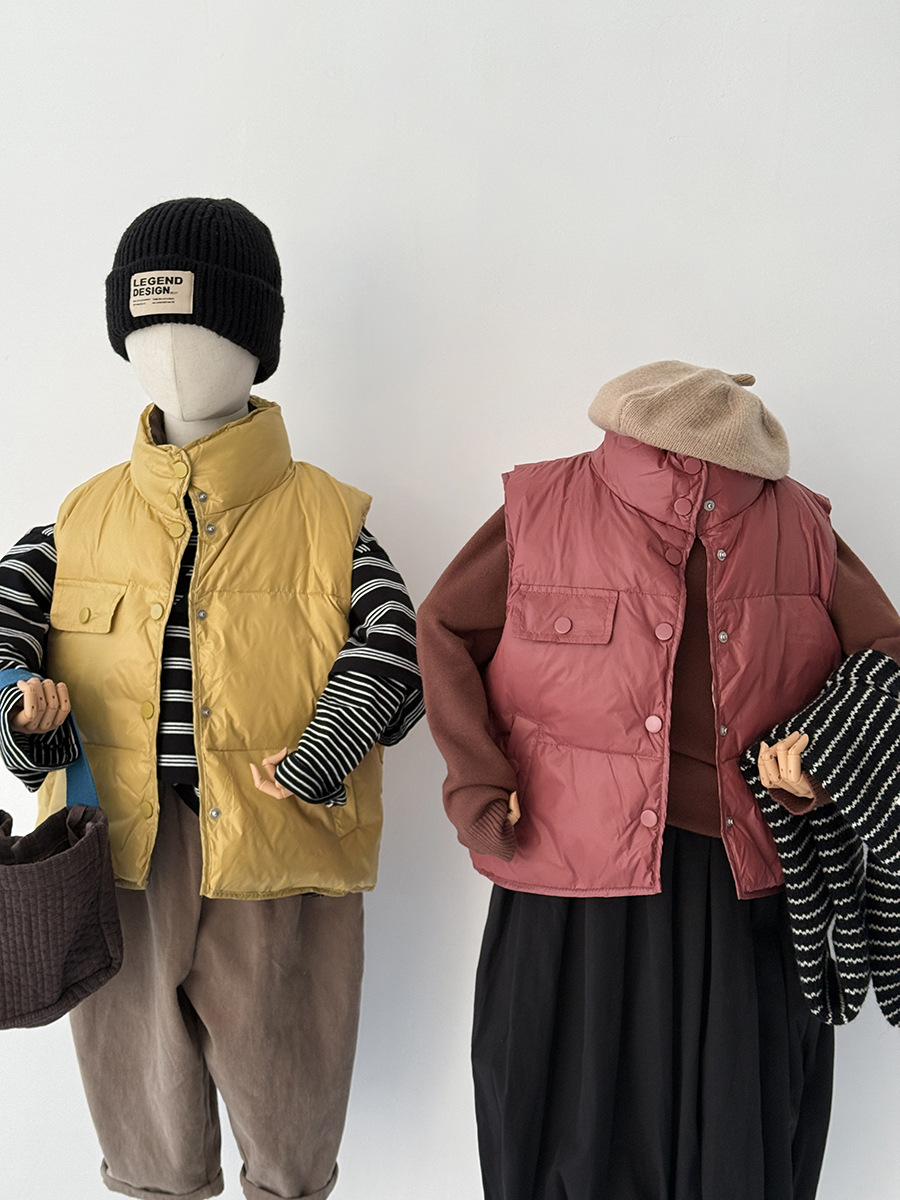 Autumn and Winter Children's down Vests, Infant Casual Korean Style Children's Clothing Vests, Baby down Vests Wholesale