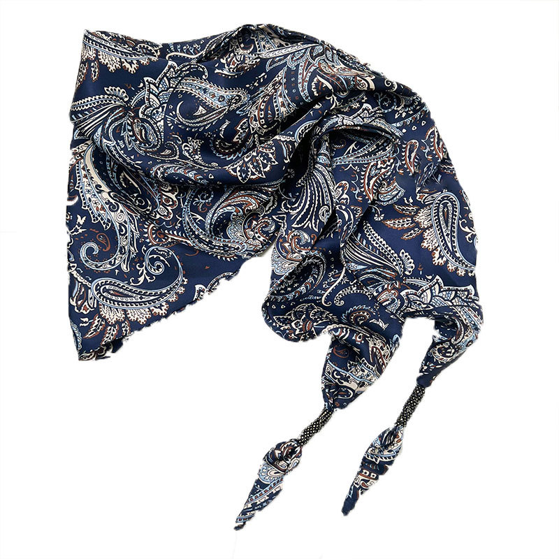 Vintage Paisley Silk Scarf for Women, Waist Triangle Scarf, Belt, Jeans Waist Accessory, Versatile Neck Scarf Wholesale