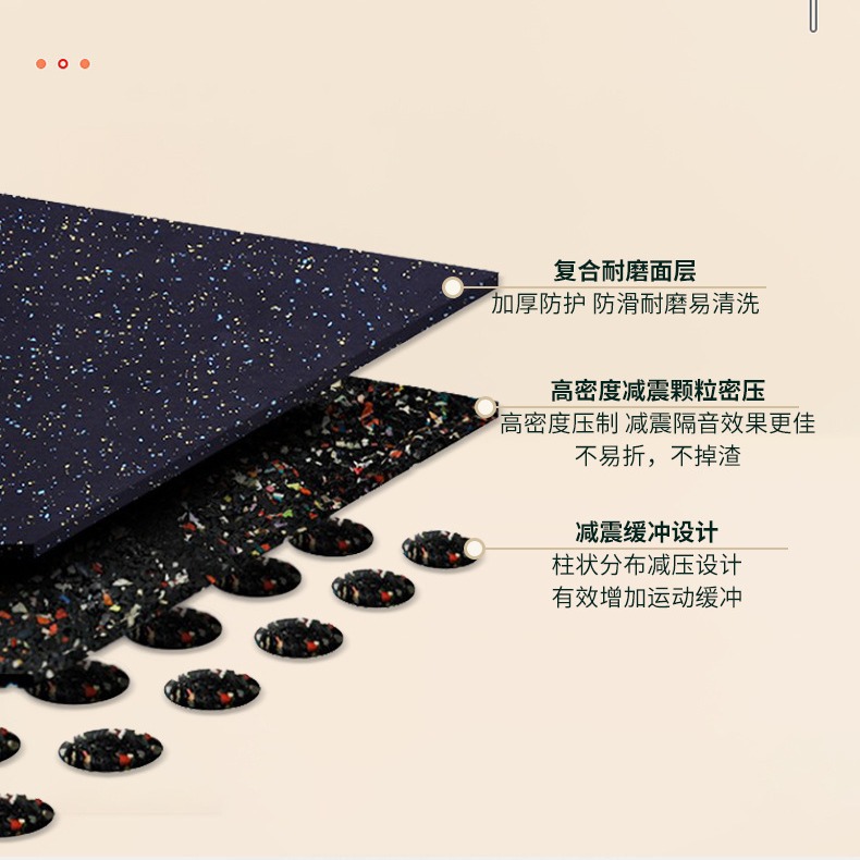 Gym Rubber Floor Mat Sports Floor Rubber Mat Shock Mat Sound Insulation Household Shockproof Mat Power Zone Dumbbell