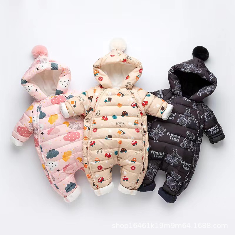 Новый комбинезон для младенцев, зимняя одежда для мальчиков и девочек