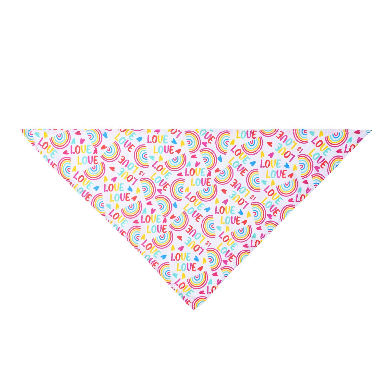 New Pet Rainbow Slippery Towel Amazon Hot Dog Cat Triangle Towel Pet Scarf Birthday Slippery Towel