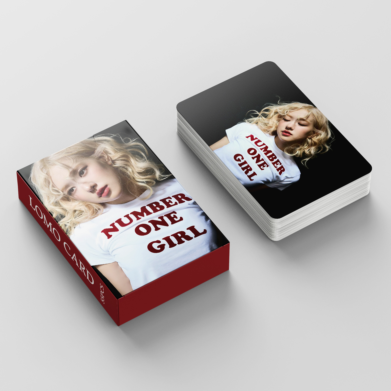 A Large Number of 55 Pink Rose Small Cards in Stock Numberonegirl Star Album Kpop Peripheral Lomo Cards