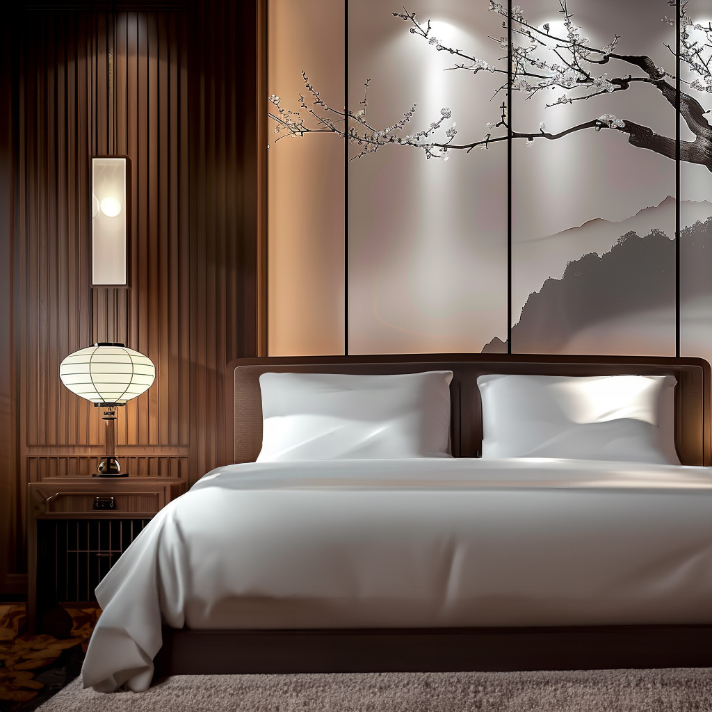 Hotel linen four-piece encrypted bed sheet quilt cover cotton hotel bedding hotel linen hotel four-piece set