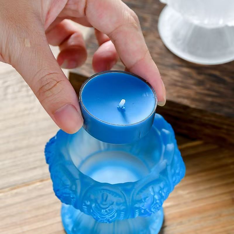 Glass Lamp Holder, Lotus Candle Holder, Lamp Holder, Cup in Front of Buddha, Multi-Functional Ornament, Household Candle, Liquid Ghee, Water Purification Cup