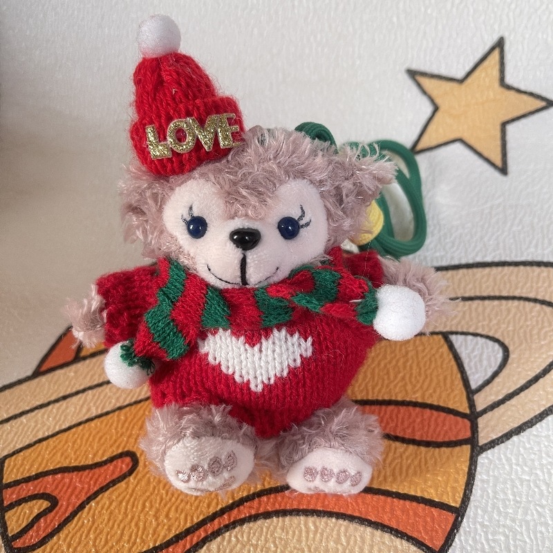 New Ins Cute Shirley May Bag Small Pendant Plush Doll Duffy Bear Couple Keychain Doll