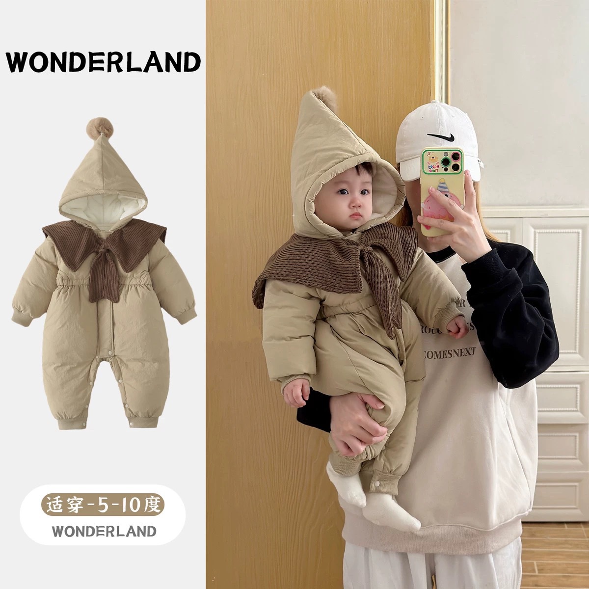 Зимняя одежда для младенцев, теплый комбинезон, супер милые хлопковые вещи для детей