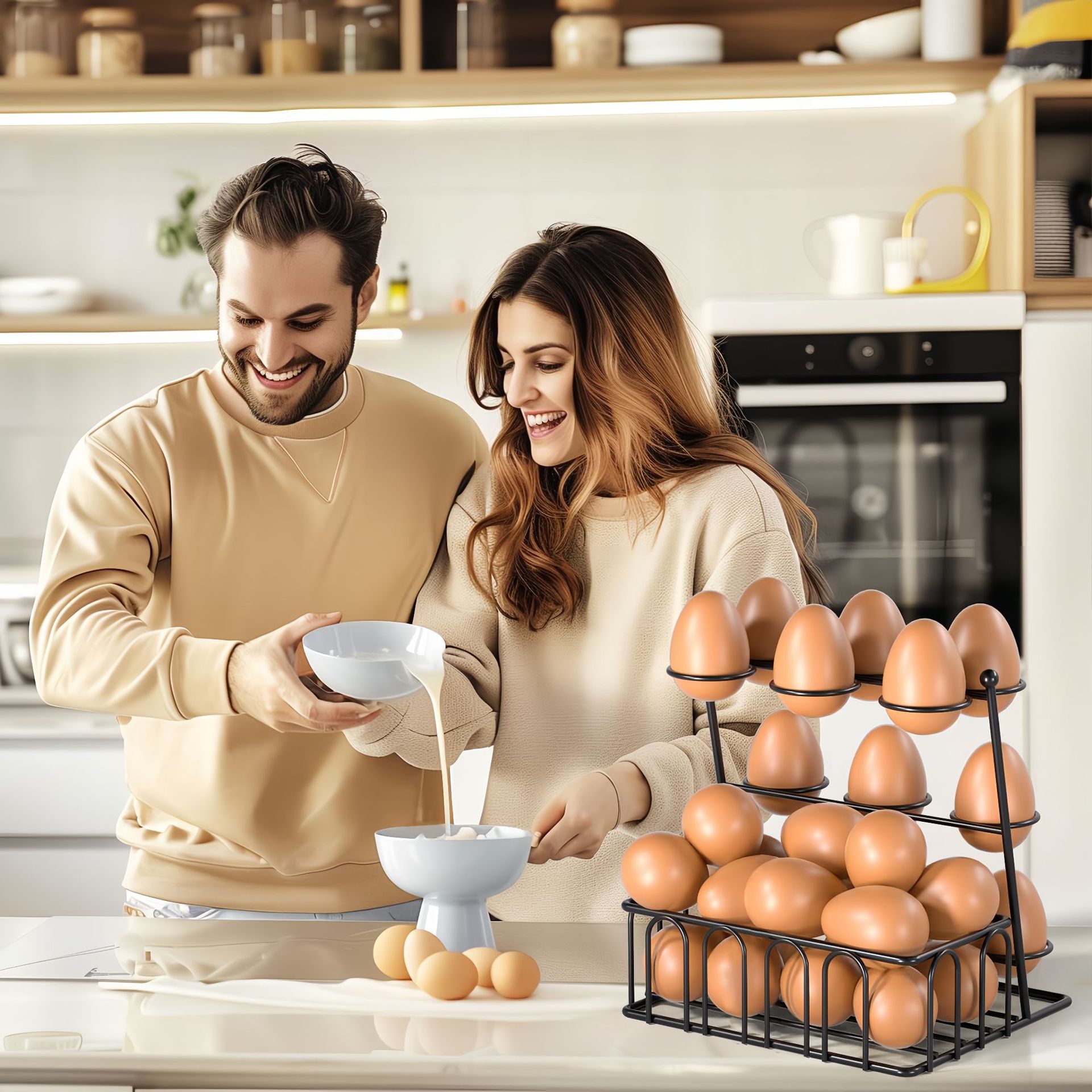 Cross-border metal iron food shooting props Nordic simple kitchen refrigerator restaurant creative egg rack egg holder