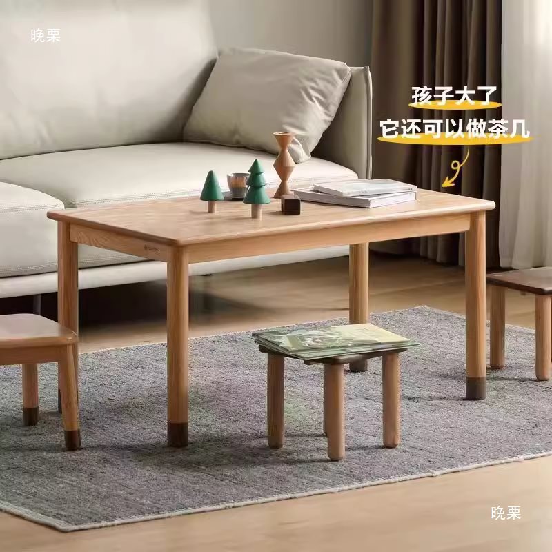 Solid Wood Handmade Table Rubber Wood Children's Study Table Kindergarten Modern Simple Student Writing Table Home Toy Table
