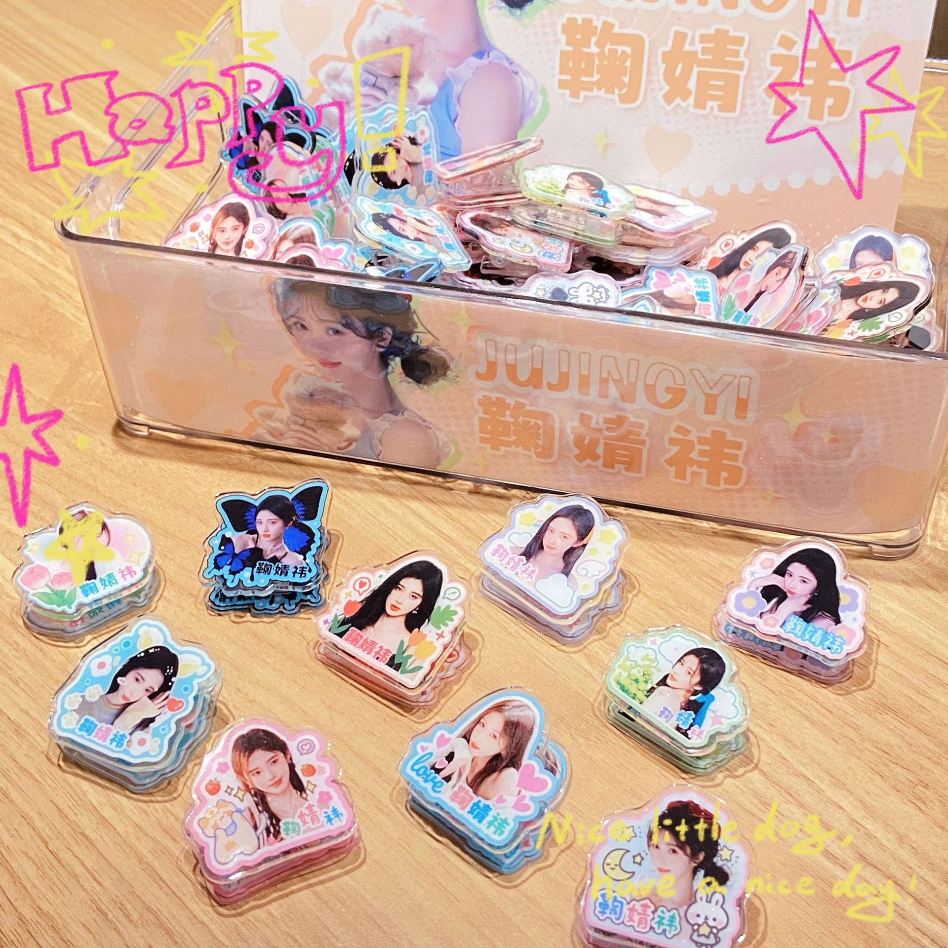 Star peripheral acrylic fart clip (50/box) creative peripheral hand account fart clip storage clip