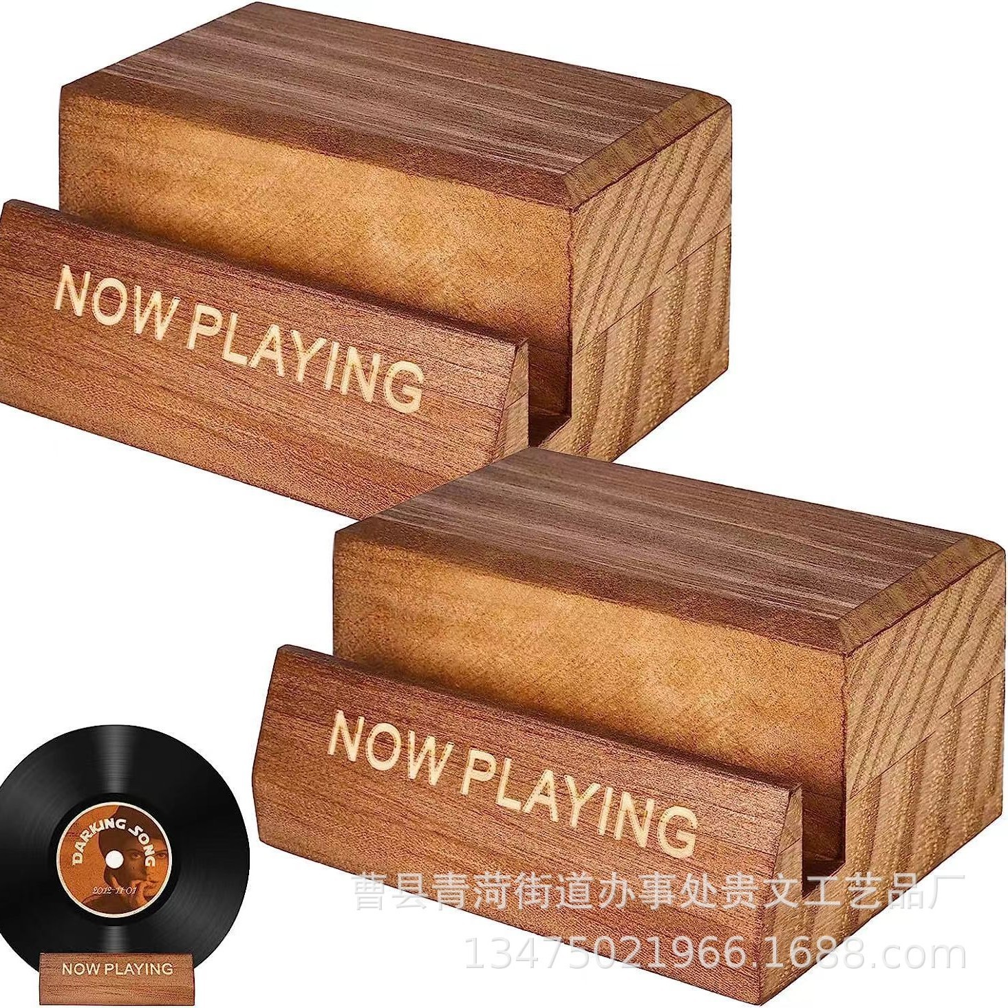 Wooden Record Stand Desktop Disc Base Organizer Shelf Oblique Plug-In Cd Display Stand Solid Wood Vinyl Record Stand