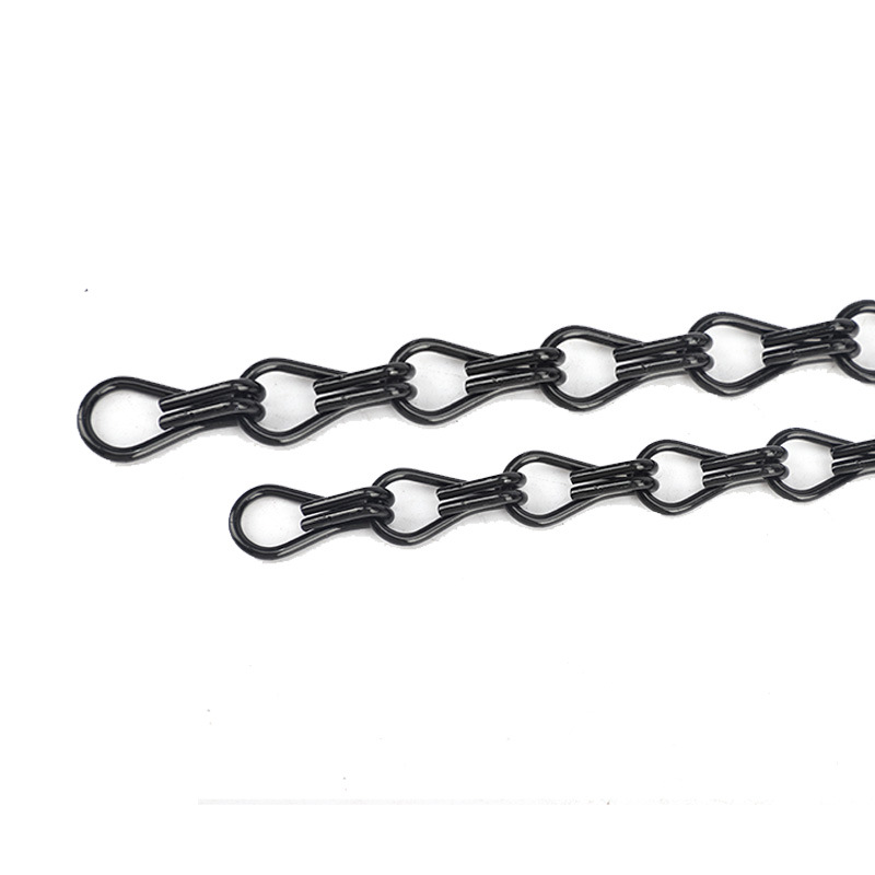 Wholesale Pattern Double Hook Metal Decorative Curtain Metal Accessories Chandelier Door Curtain Hanging Chain Electroplated Aluminum Chain Metal Curtain