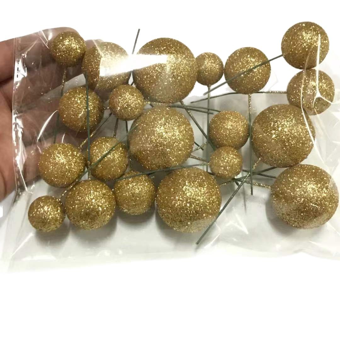 Factory direct new cake decoration glitter glitter powder foam ball glitter ball cake foam decoration plug-in spot