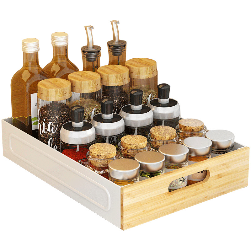 Drawer Basket Kitchen Cabinet Built-in Dishes and Tableware Seasoning Storage Rack Cookware Dishes and Dishes Storage Basket