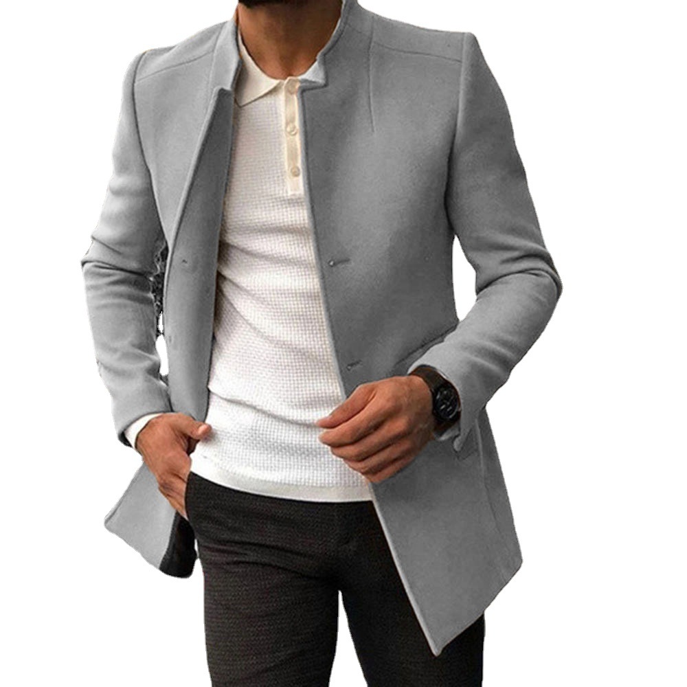 [Lots of in stock] Casual Men's Youth Suit Autumn New Fashionable Men's Solid Color Slim Fit Woolen Coat