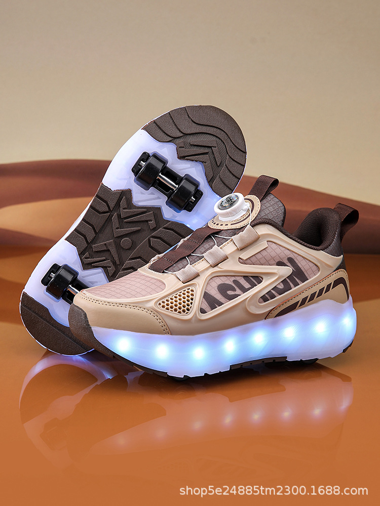 Binle Bird Children's Heal Shoes Four Wheel Summer Boys' Luminous Detachable Girls' Student's Wheeled sneaker