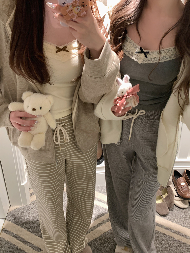 Spice Girl Pure Desire Lace Camisole Base Chest Pad Bow Short Slim-fit Design Sleeveless Top