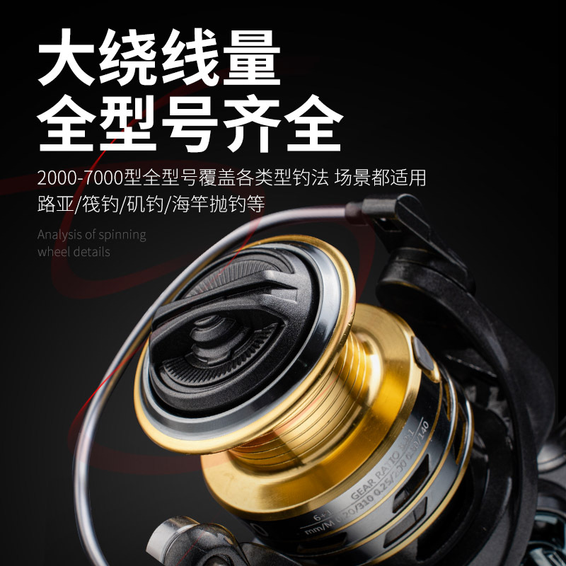 Ke's OK double rocker fishing wheel sea Rod throwing rod fishing wheel no gap spinning wheel fishing wheel Fishing Reel Fishing Reel Rock Rod wheel fishing gear