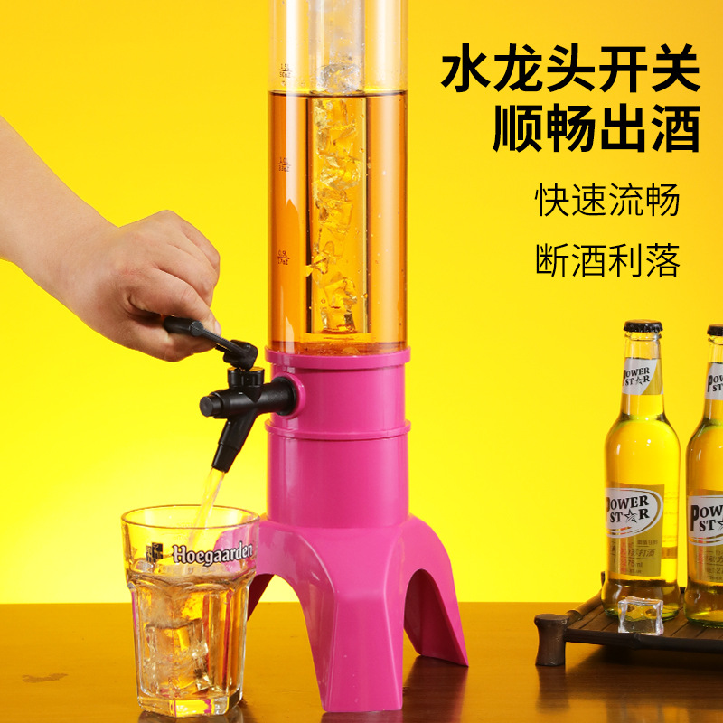 Factory direct wine gun wine gun barrel draft beer gun 3L draft beer gun Net red juice tripod creative wine barrel wine tower fall-resistant