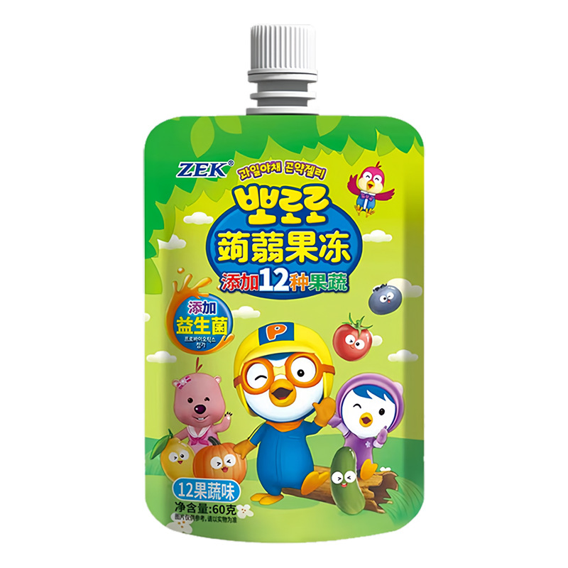 ZEK Konjac Suction Jelly Juice White Peach Fruit Vegetable Mango Flavor Add Probiotics Children Leisure Snacks