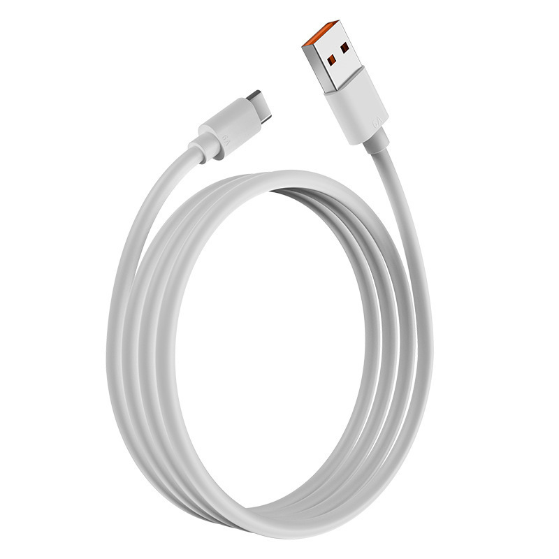 Data Cable Typec Flash Charging Orange Rubber Core 66W Charging Cable Suitable for Huawei Letv 6A Super Fast Charging Charging Cable