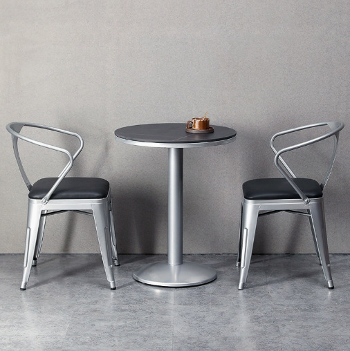 Industrial-style Iron Chair Barbecue Restaurant Hot Pot Restaurant Dining Chair Leisure Chair Cafe Restaurant Bar Dining Table and Chair Combination